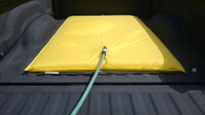 Bag and movers mat in truck