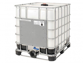 275 Gallon Poly Tote in steel cage