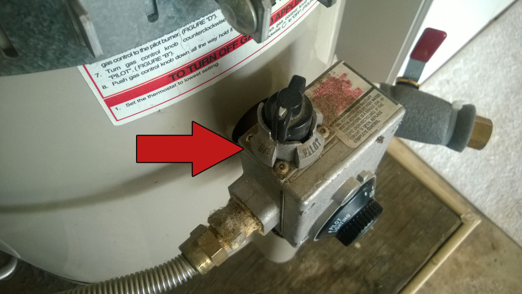 Turn hot water heater to off position.