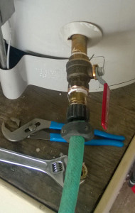 Open drain valve.