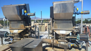 Barscreens collect trash from sewage at front of the treatment plant.