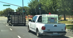 275 gallon tote in an Ford F150.